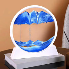 7/12 Inch Sandscape Moving Sand Art Picture round Moving Hourglass 3D Mountain Motion Display Flowing Sand Painting Home Decor