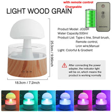 Mushroom Cloud Rain Humidifier Relaxing Raindrop Aromatherapy Machine Ultrasonic Atomization Humidification Colorful Night Light