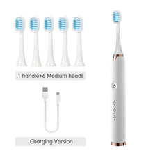 Electric Sonic Toothbrush USB Rechargeable Waterproof Electronic Ultrasonic Whitening Tooth Brushes Replacement Heads