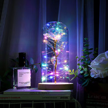 Artificial Galaxy Rose Lamp with Butterfly and Colorful LED Flowers in Glass - Battery Powered Gift for Weddings