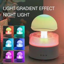 Mushroom Cloud Rain Humidifier Relaxing Raindrop Aromatherapy Machine Ultrasonic Atomization Humidification Colorful Night Light