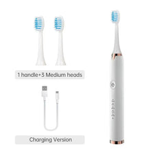 Electric Sonic Toothbrush USB Rechargeable Waterproof Electronic Ultrasonic Whitening Tooth Brushes Replacement Heads