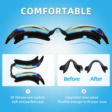 Swim Goggles, 2 Pack Anti-Fog No Leaking Anti-Uv Silicone Swimming Goggles for Teen Youth Adult Women Men