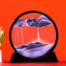 7/12 Inch Sandscape Moving Sand Art Picture round Moving Hourglass 3D Mountain Motion Display Flowing Sand Painting Home Decor