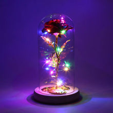 Artificial Galaxy Rose Lamp with Butterfly and Colorful LED Flowers in Glass - Battery Powered Gift for Weddings