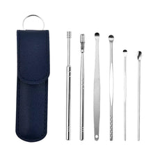 6Pcs/Set Ear Cleaner Ear Wax Pickers Stainless Steel Earpick Wax Remover Piercing Kit Earwax Curette Spoon Care Ear Clean Tools