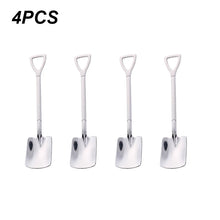 4/8PCS Stainless Steel Coffee Spoon Creative Shovel Shape Tea Spoons Ice Cream Scoop Kitchen Accessories Tableware Cutlery Set